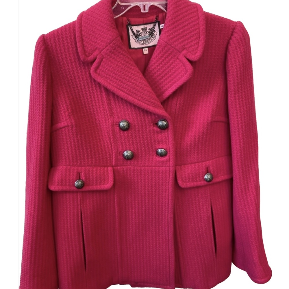 New Without Tag Vintage Y2K Juicy Couture Boutiqe Hot Pink Peacoat